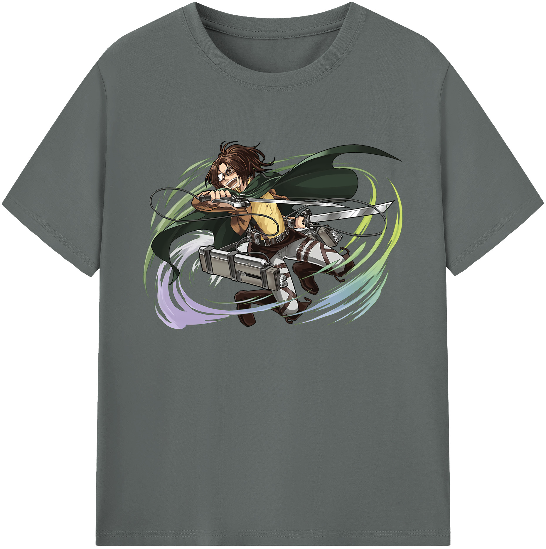 （画像用） 進撃の巨人 ハンジ·ゾエ Attack on Titan Hanji Zoe 綿100％ メンズ半袖Tシャツ｜肌触りやわらか＆通気性